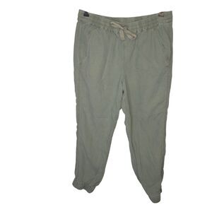 ​J.Crew Olive Linen Lyocell Blend Seaside Drawstring Cuffed Jogger Pants 6